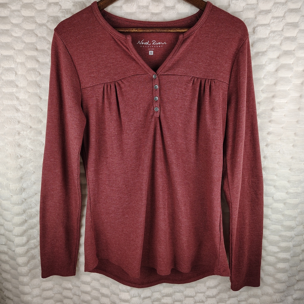 North River Outfitters Women's Waffle Henley Size Small